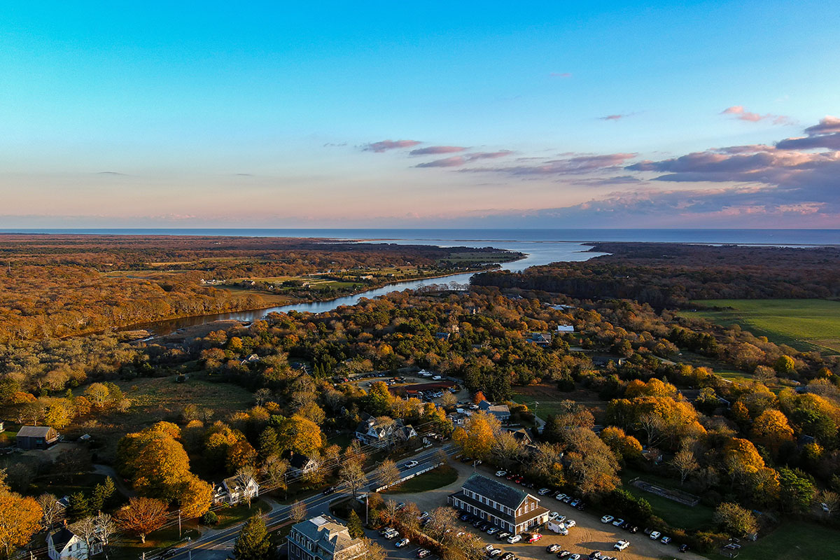 aerial view over West Tisbury