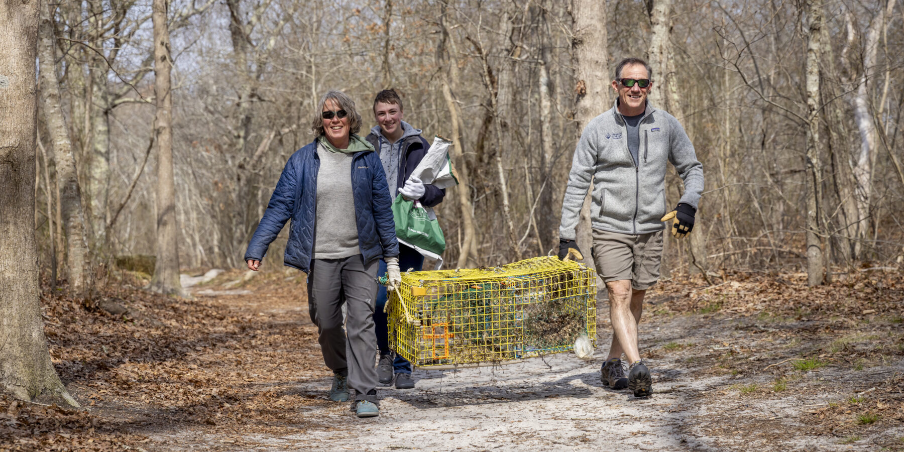 Volunteers working outdoors with Vineyard Conservation Society on Martha’s Vineyard